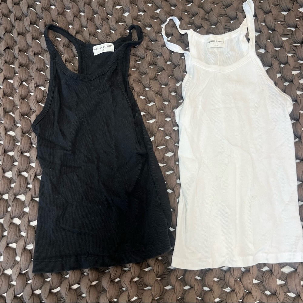 Denim Forum Black and White Tank Tops